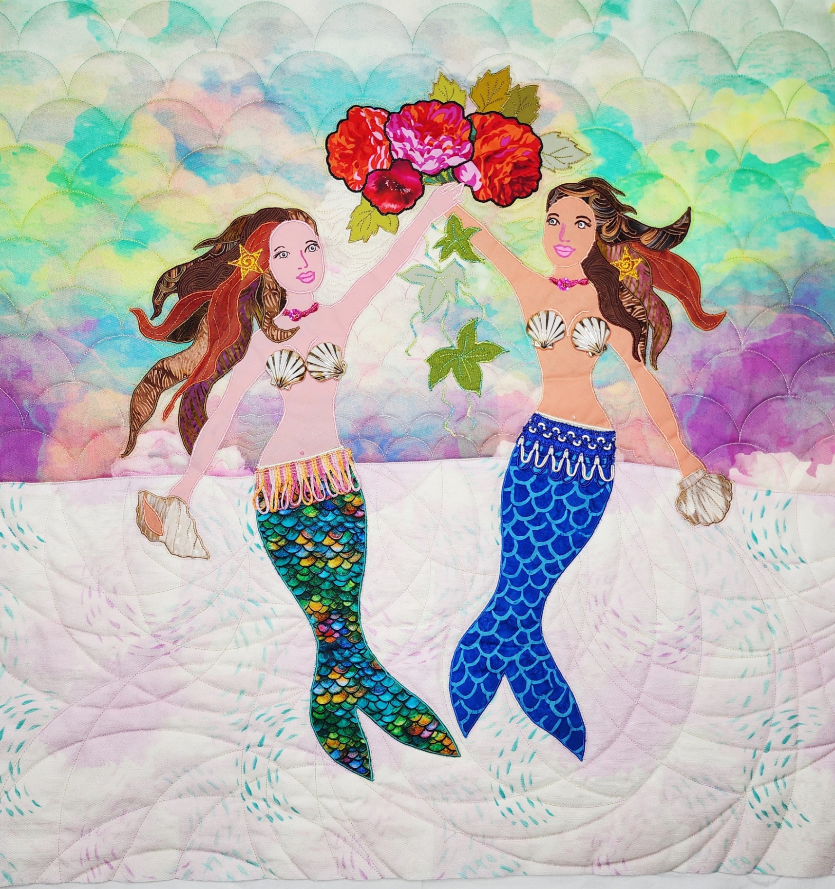 Mermaid Magic: Dimensional Appliqué Pillow